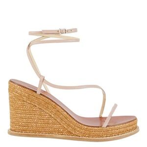 JIMMY CHOO
Danai 100 Leather Wedge Espadrille Sandals
Size 36 1/2